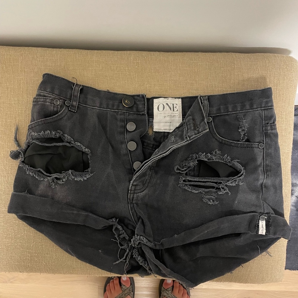 One by One Teaspoon High Waisted Denim Shorts